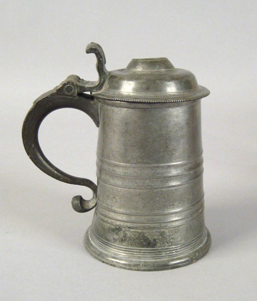 Appraisal: Philadelphia pewter tankard late th c bearing the touch of