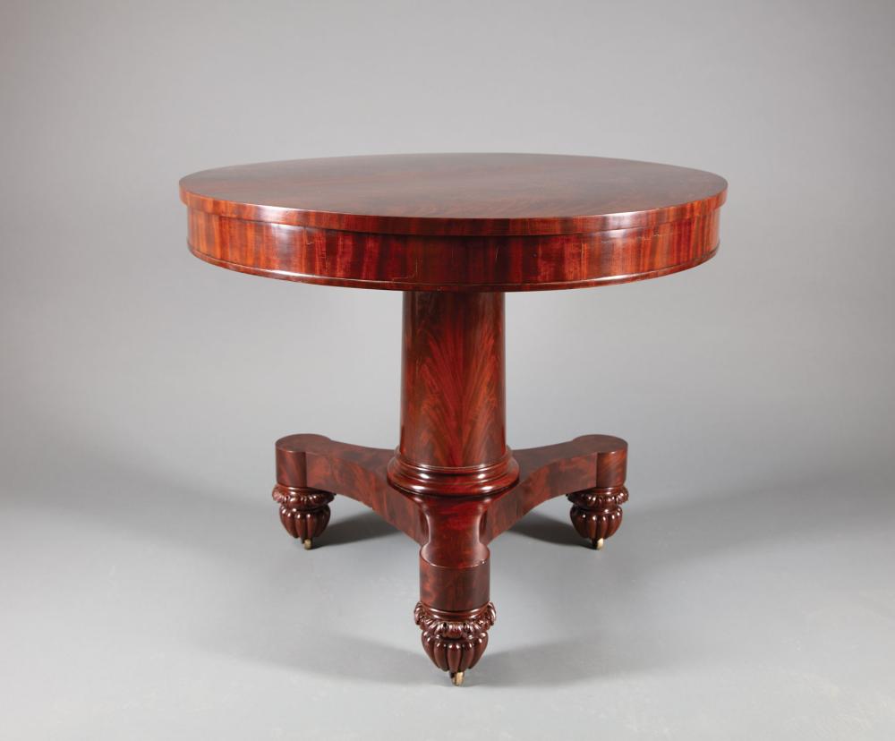 Appraisal: American Classical Carved Mahogany Center Table early th c Boston