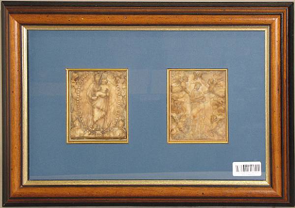 Appraisal: Two Rennaissance carved alabaster relief plaquettes th th century One