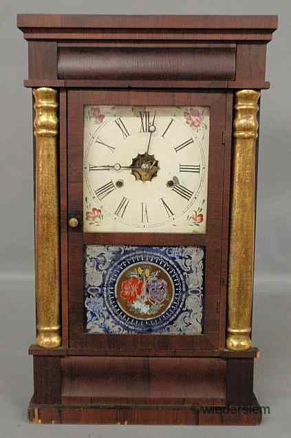 Appraisal: Mahogany veneered mantel clock by Jerome Co New Haven Conn