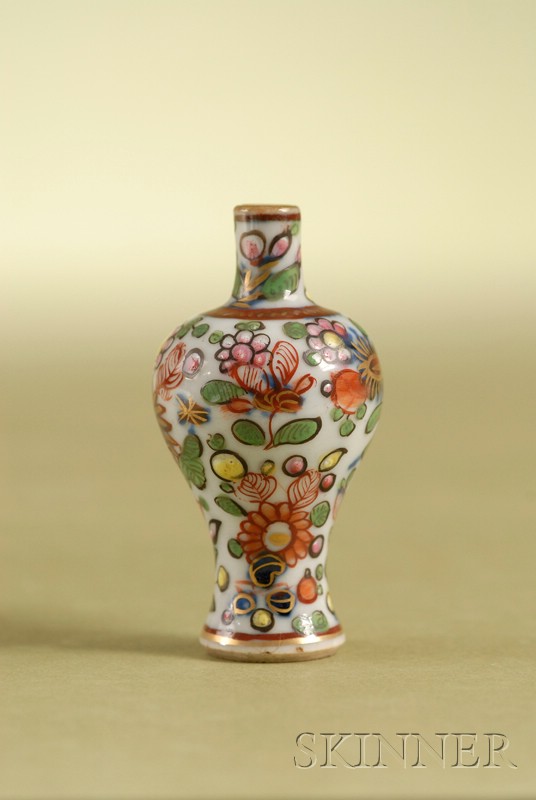 Appraisal: Miniature Chinese Export Porcelain Vase th century gilt and polychrome