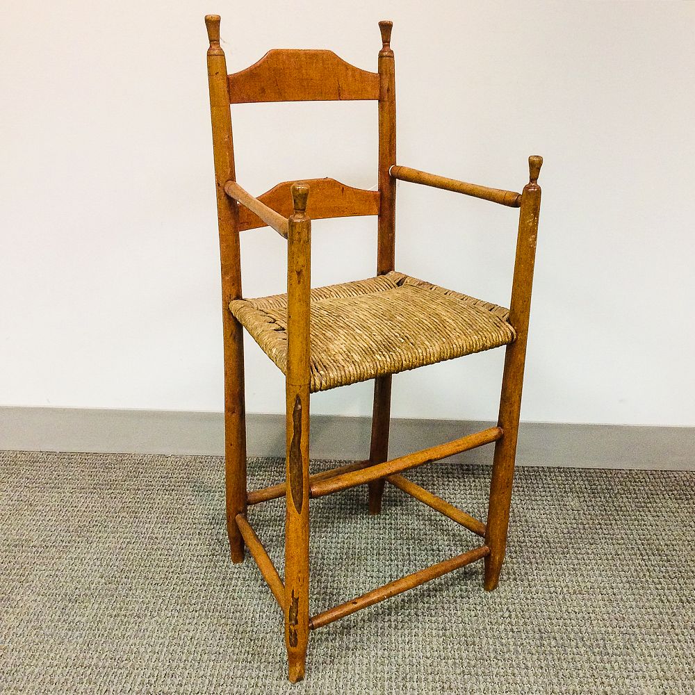 Appraisal: Country Turned Maple High Chair Country Turned Maple High Chair