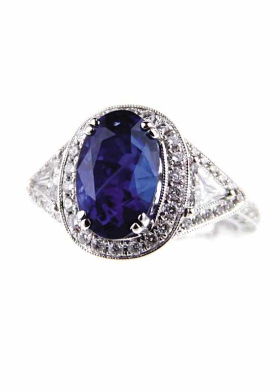 Appraisal: Sri Lankan deep blue sapphire and diamond ring untreated oval