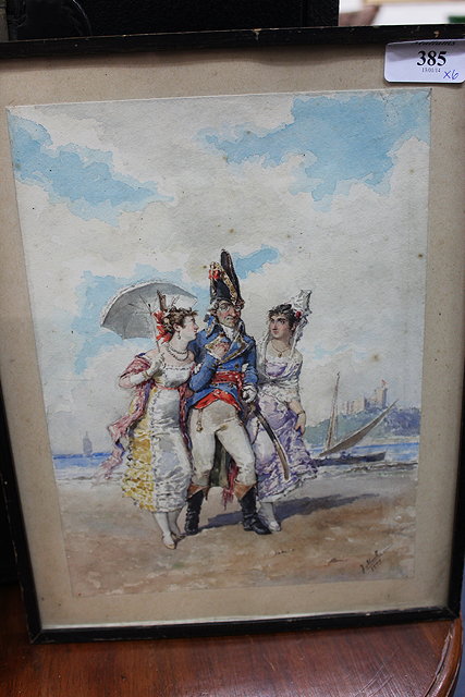 Appraisal: J MORELL LATE TH CENTURY EUROPEAN SCHOOL Six watercolours depicting