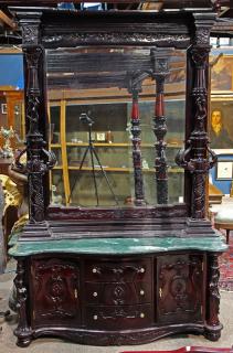 Appraisal: Renaissance style marble top dresser Renaissance style marble top dresser