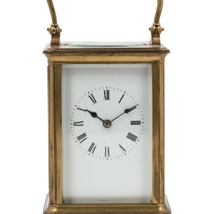 Appraisal: A French Brass Carriage Clock th Century the dial and