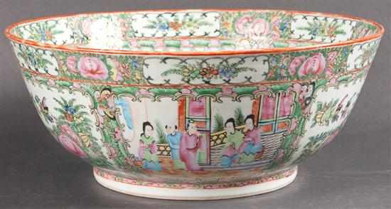 Appraisal: Chinese Export Rose Medallion porcelain punch bowl fourth quarter- th