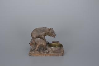 Appraisal: Carved Miniature Bear and Cub Alpen Carved Miniature Bear and