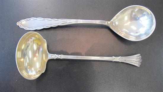 Appraisal: DANISH STERLING SILVER SAUCE LADLE AND SERVING SPOON