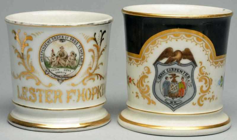 Appraisal: Lot of Fraternal Shaving Mugs Includes one marked Independent Order