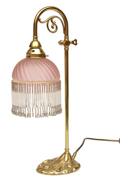 Appraisal: ART NOUVEAU STYLE BRASS AND BEADED TABLE LAMP