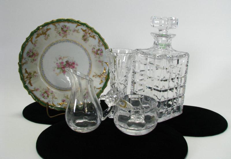 Appraisal: Group of Crystal Accessories and Limoges Porcelain Plate including Lenox