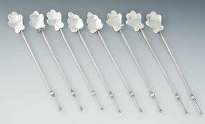 Appraisal: A Lot of Eight Sterling Silver Sipping Spoons From Taxco