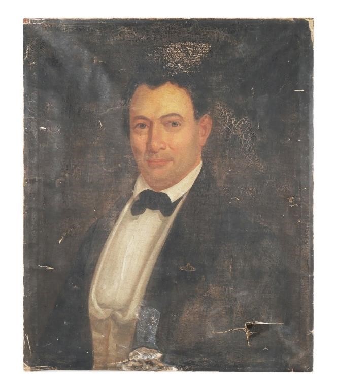 Appraisal: Oil on canvas painting of a man in a tuxedo