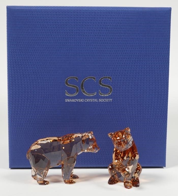 Appraisal: Bear Cub colored crystal animal figurines by Swarovski Swarovski Collectors