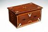 Appraisal: SCRIMSHAW BOX - Circa American mahogany whale ivory and exotic