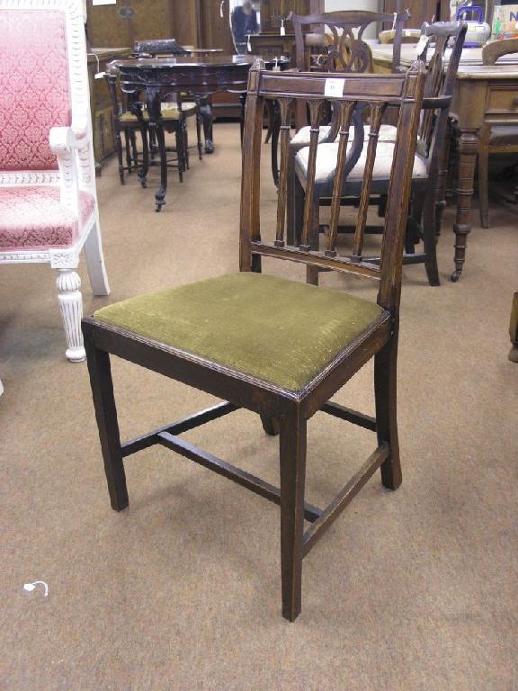 Appraisal: A Sheraton period mahogany dining chair with upholstered seat together