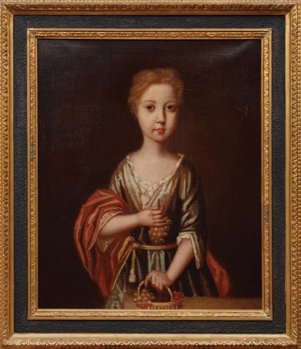 Appraisal: English School th c Portrait of a Girl Holding Grapes