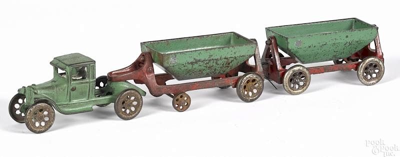 Appraisal: Arcade cast iron truck Arcade cast iron truck with side