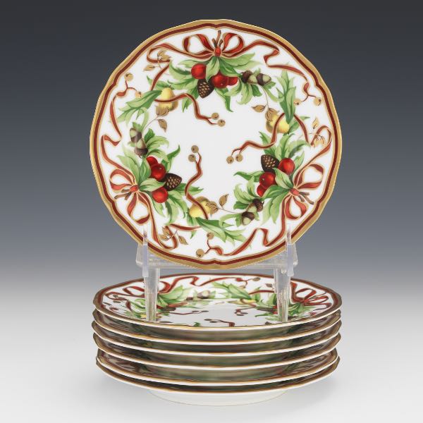 Appraisal: SEVEN TIFFANY HOLIDAY DESSERT BREAD PLATES each Tiffany Co seven