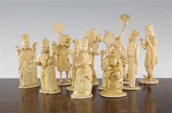 Appraisal: A collection of eleven Japanese ivory figures of Indian deities