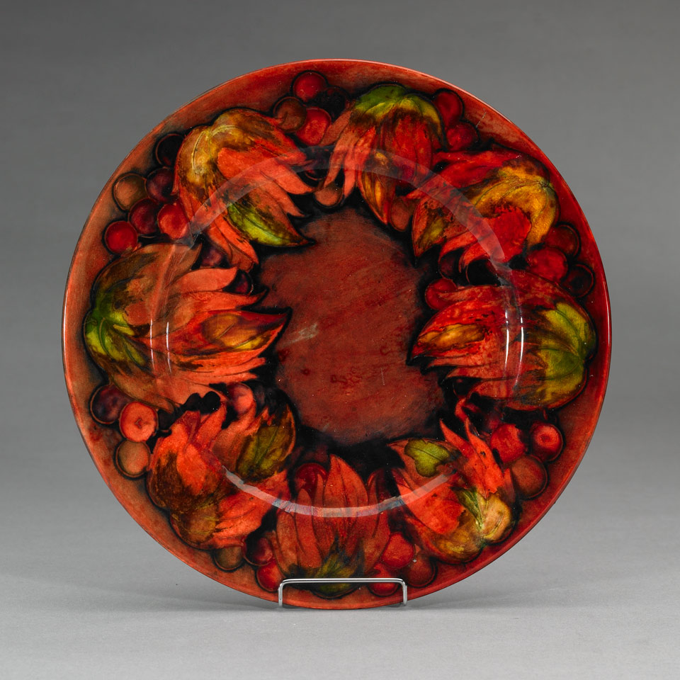 Appraisal: Moorcroft Flamb Grape and Leaf Plate s impressed marks including