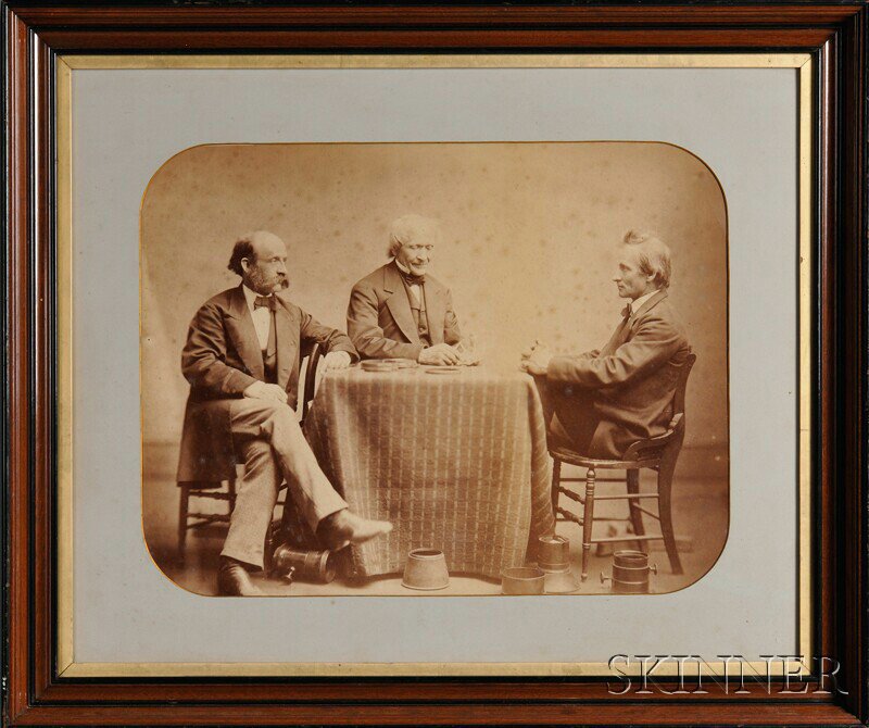 Appraisal: Albumen Photographic Print of Alvan Clark - and His Two