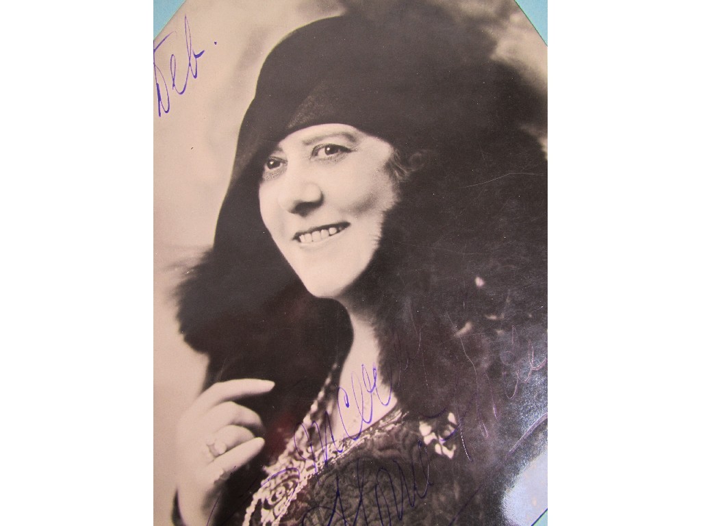 Appraisal: A collection of signed photographs postcards from performers at the