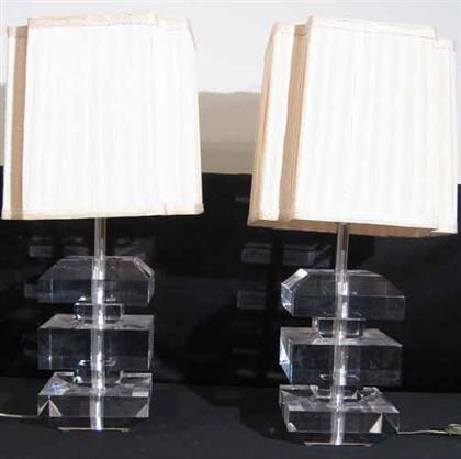 Appraisal: Pair of lucite lamps th century H in to top