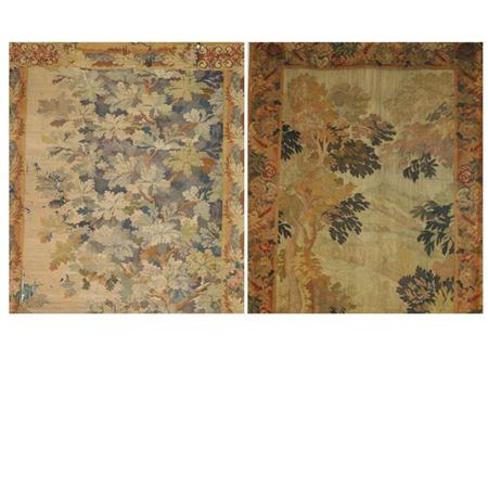 Appraisal: Two Continental Jacquard Loom Machine Tapestries Estimate nbsp nbsp nbsp