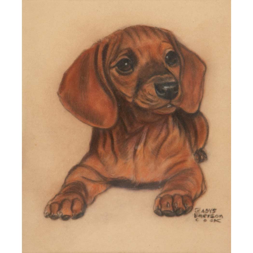 Appraisal: Gladys Emerson Cook American - Dachshund Signed Gladys Emerson Cook