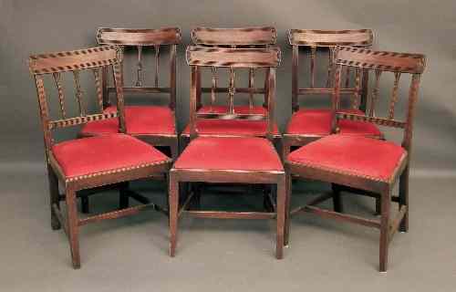 Appraisal: A set of six George III mahogany dining chairs with