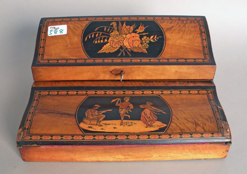 Appraisal: Swiss marquetry lap desk late th c h l