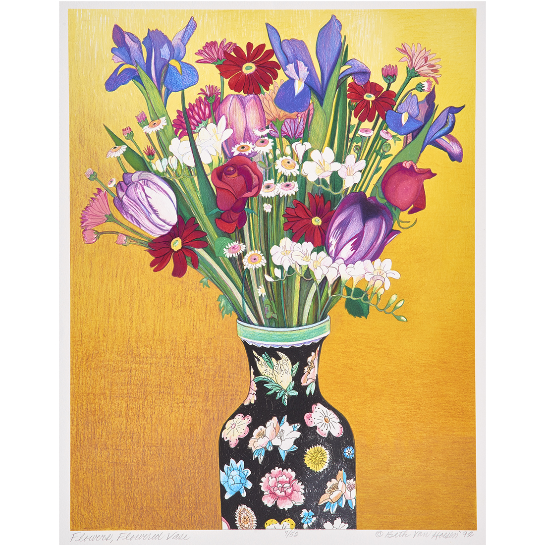 Appraisal: PRINT BETH VAN HOESEN Beth van Hoesen American - Flowers