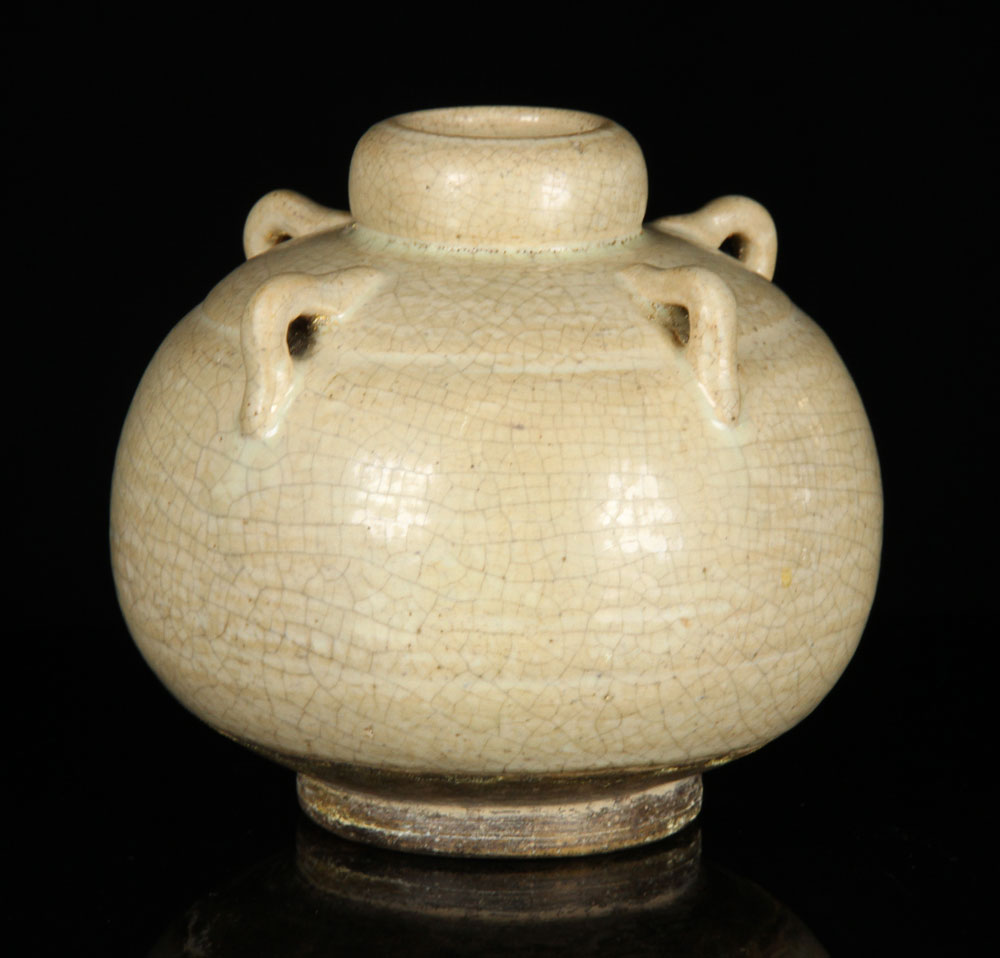 Appraisal: - Korean Crackle Glaze Vase Korean light brown crackle glaze