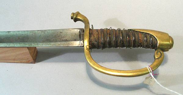 Appraisal: An infantry briquetprobably French First Empire Curved inch blade with