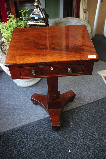 Appraisal: A GEORGE IV MAHOGANY RECTANGULAR WORK TABLE with single drawer