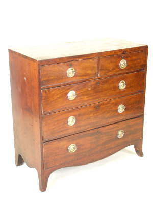 Appraisal: A Georgian mahogany chest circa of two short and three