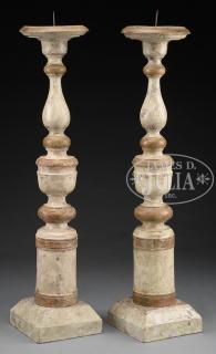 Appraisal: PAIR OF NEOCLASSICAL FLOOR PRICKET CANDLE HOLDERS th th century