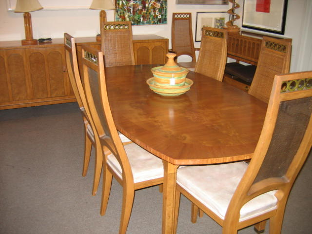 Appraisal: ROM WEBER Eleven piece dining set comprising table one leaf