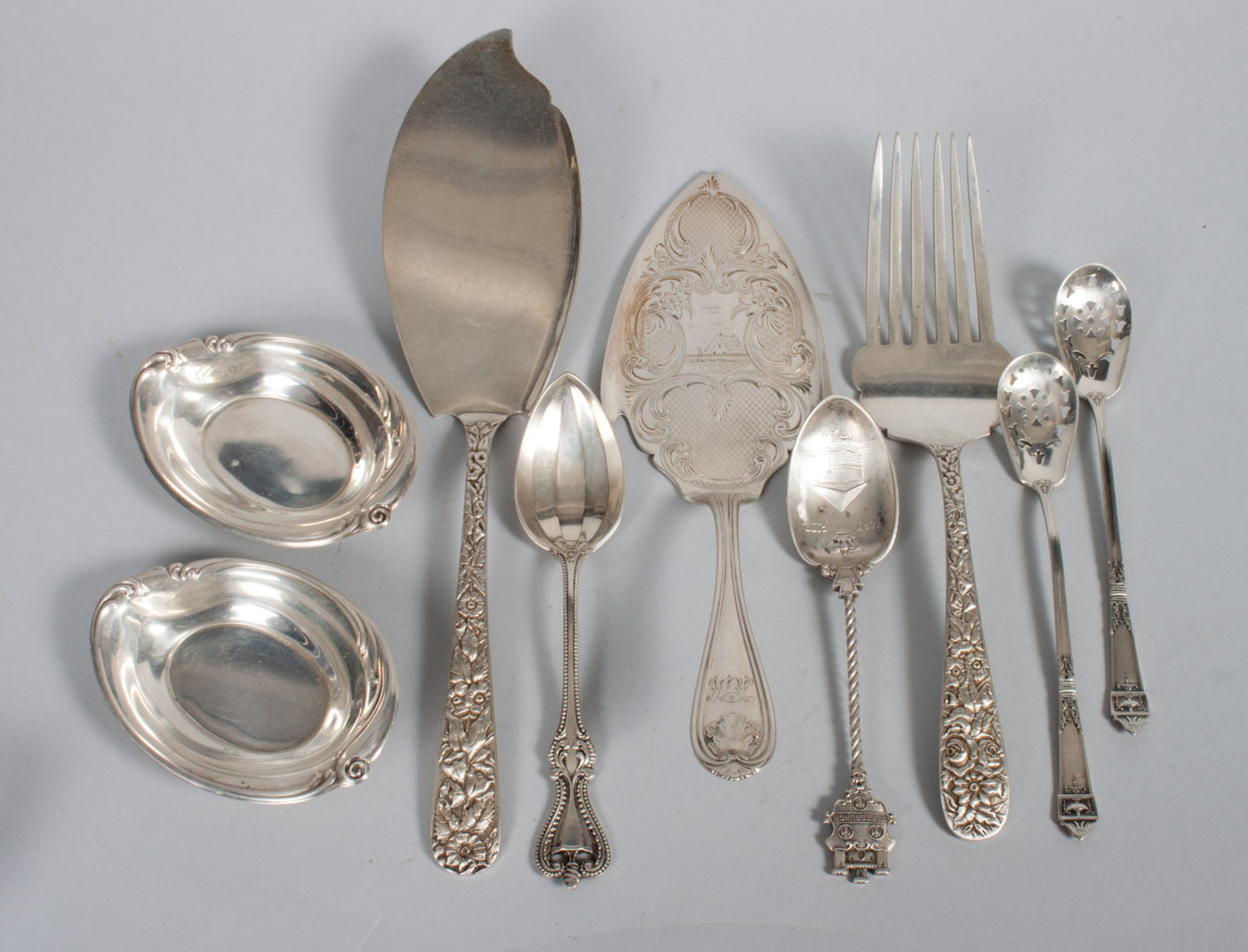 Appraisal: Nine American sterling coin silver table items mostly th century