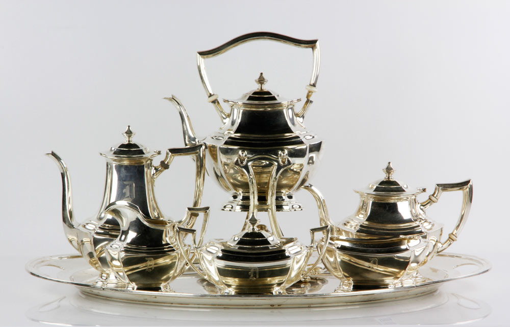 Appraisal: - Wallace Sterling Silver Tea Set Wallace tea set sterling