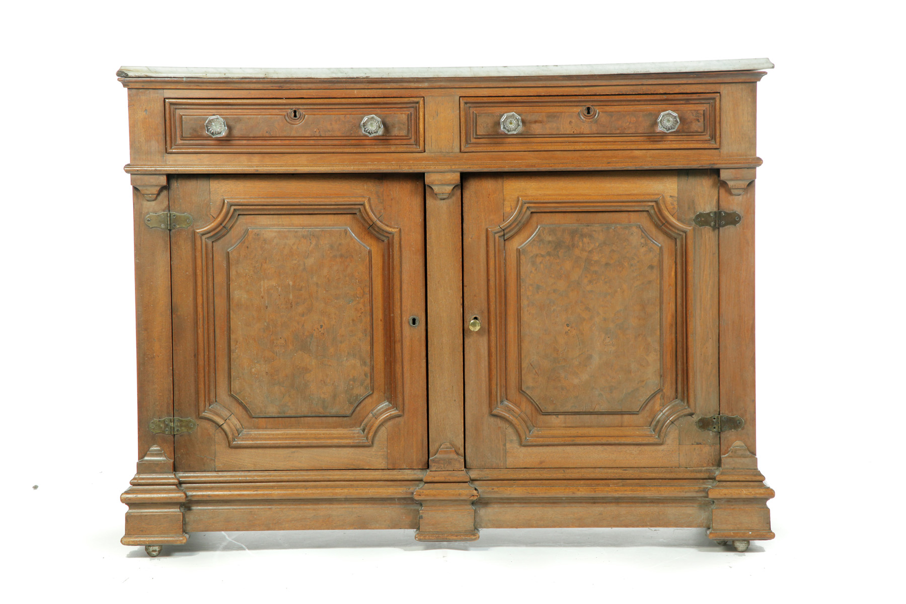 Appraisal: VICTORIAN MARBLE TOP SIDEBOARD American rd quarter- th century Walnut