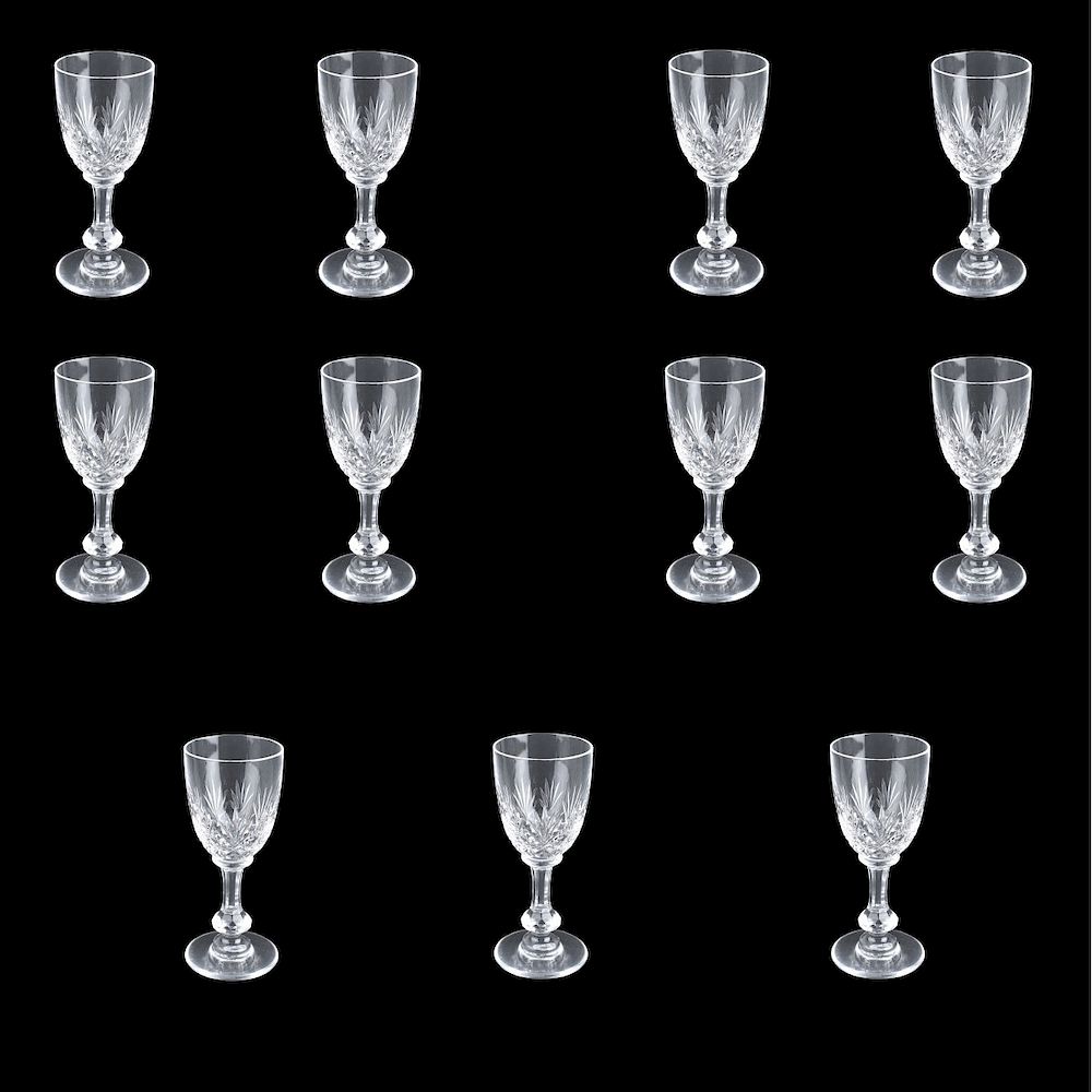 Appraisal: St Louis Globlets Lot of Eleven St Louis Massenet Crystal