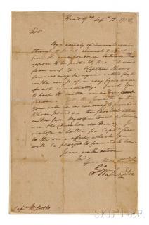 Appraisal: Washington George - Letter Signed Headquarters Bergen County New Jersey