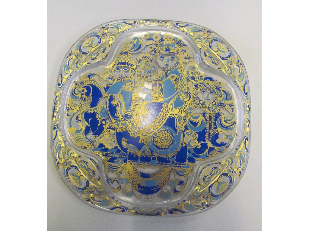 Appraisal: Rosenthal Bjorn Winblad glass plate decorated with figures in blue