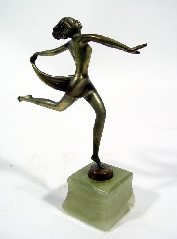 Appraisal: Lorenzl Art Nouveau brass figure of a maiden in a