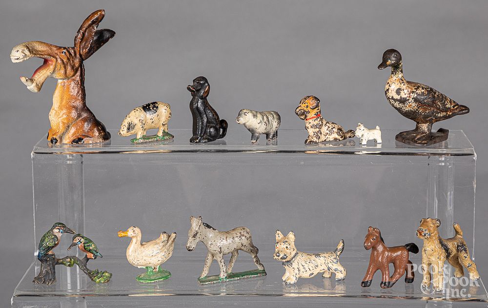 Appraisal: Group of small cast iron and spelter animals Group of