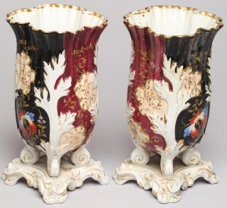 Appraisal: Pair of Hand Probably German early th century with ribbed