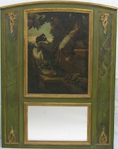 Appraisal: A Large Trumeau Mirror A large trumeau mirror with an